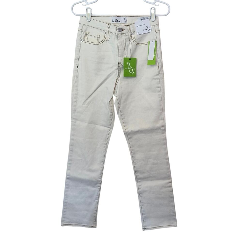 NWT Sam Edelman High Rise Slim Straight Jeans Size 26‎ Undyed Natural Casual